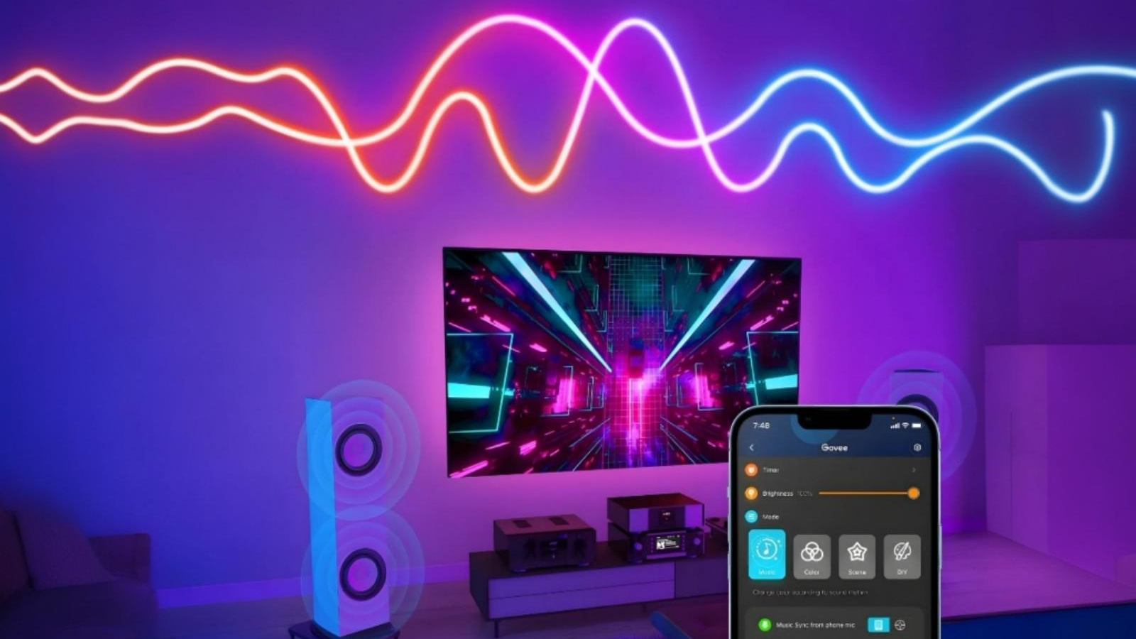 Lamp Depot Cuttable tring Lights with 16 Million Colors: APP control