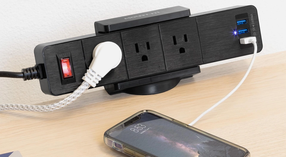 Mount-It! Power Strip and Clamp Desk Mount