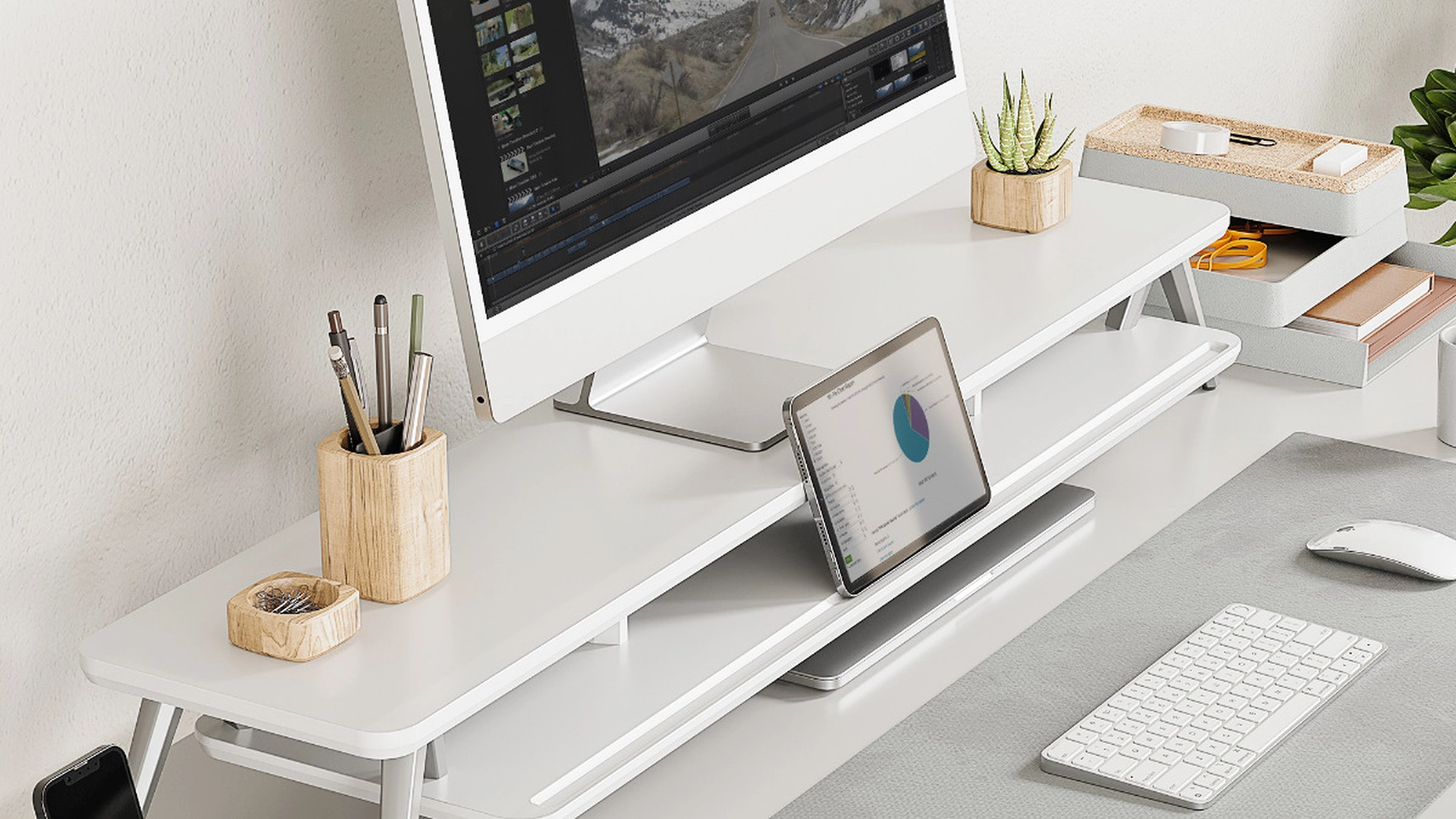 FENGE Dual Monitor Stand with Two Tiers