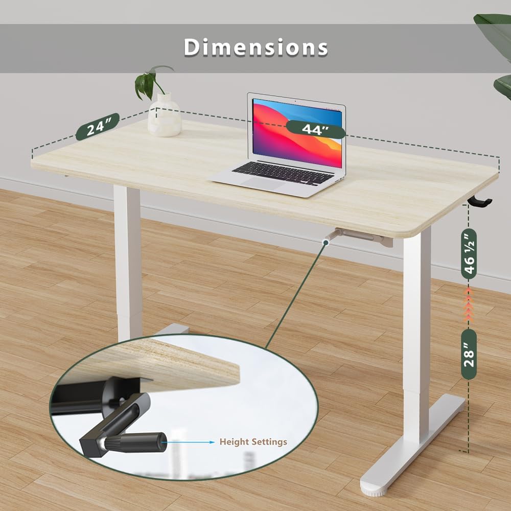 Height Adjustable 44 Inches MANUAL Standing Desk