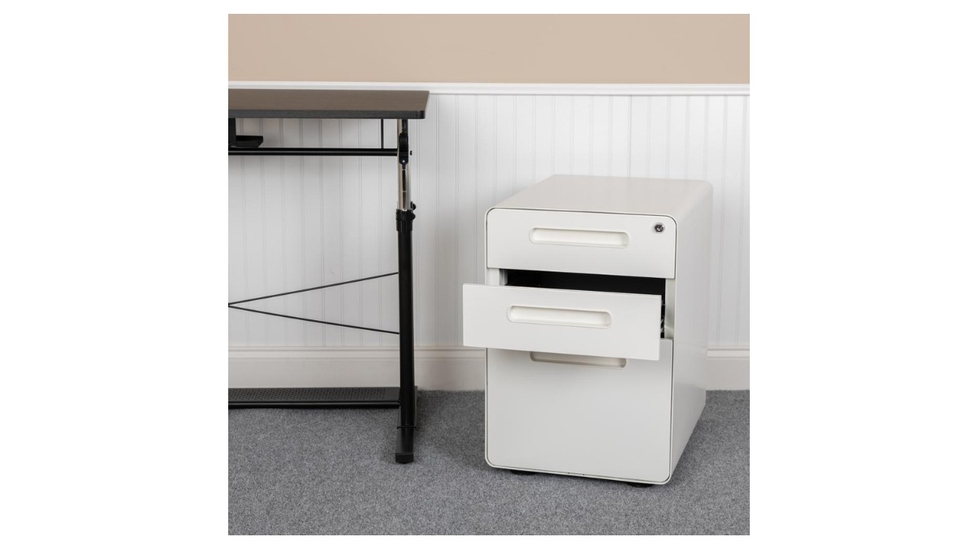 Skyline Decor 3-Drawer Mobile Filing Cabinet: Anti-Tilt Mechanism
