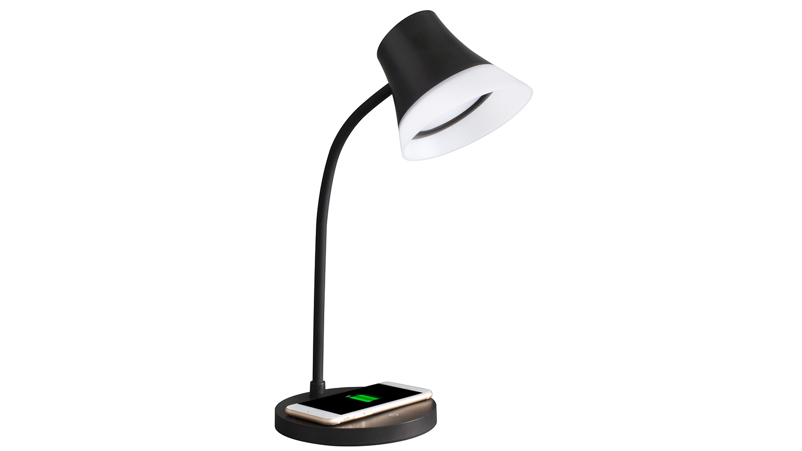 OttLite Shine LED Desk Lamp with Wireless Charging: USB Port