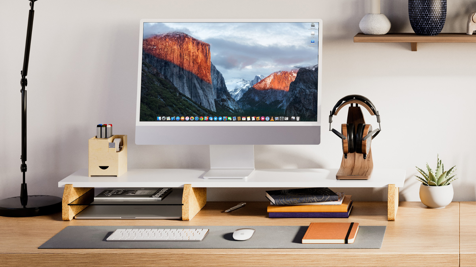 FENGE Dual Monitor Stand with Eco Cork Legs