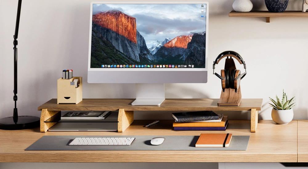 FENGE Dual Monitor Stand with Eco Cork Legs