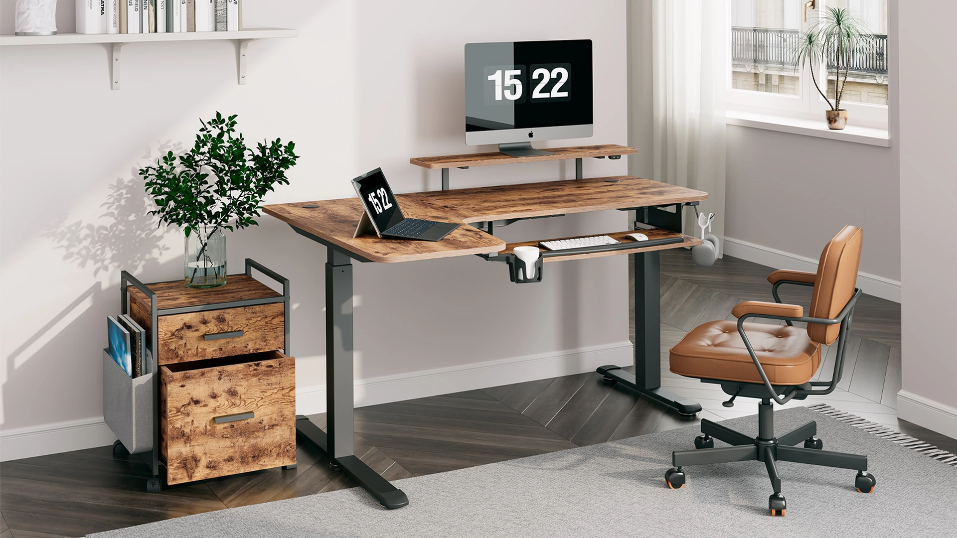 EUREKA ERGONOMIC 2-Drawer Mobile Vertical Filing Cabinet