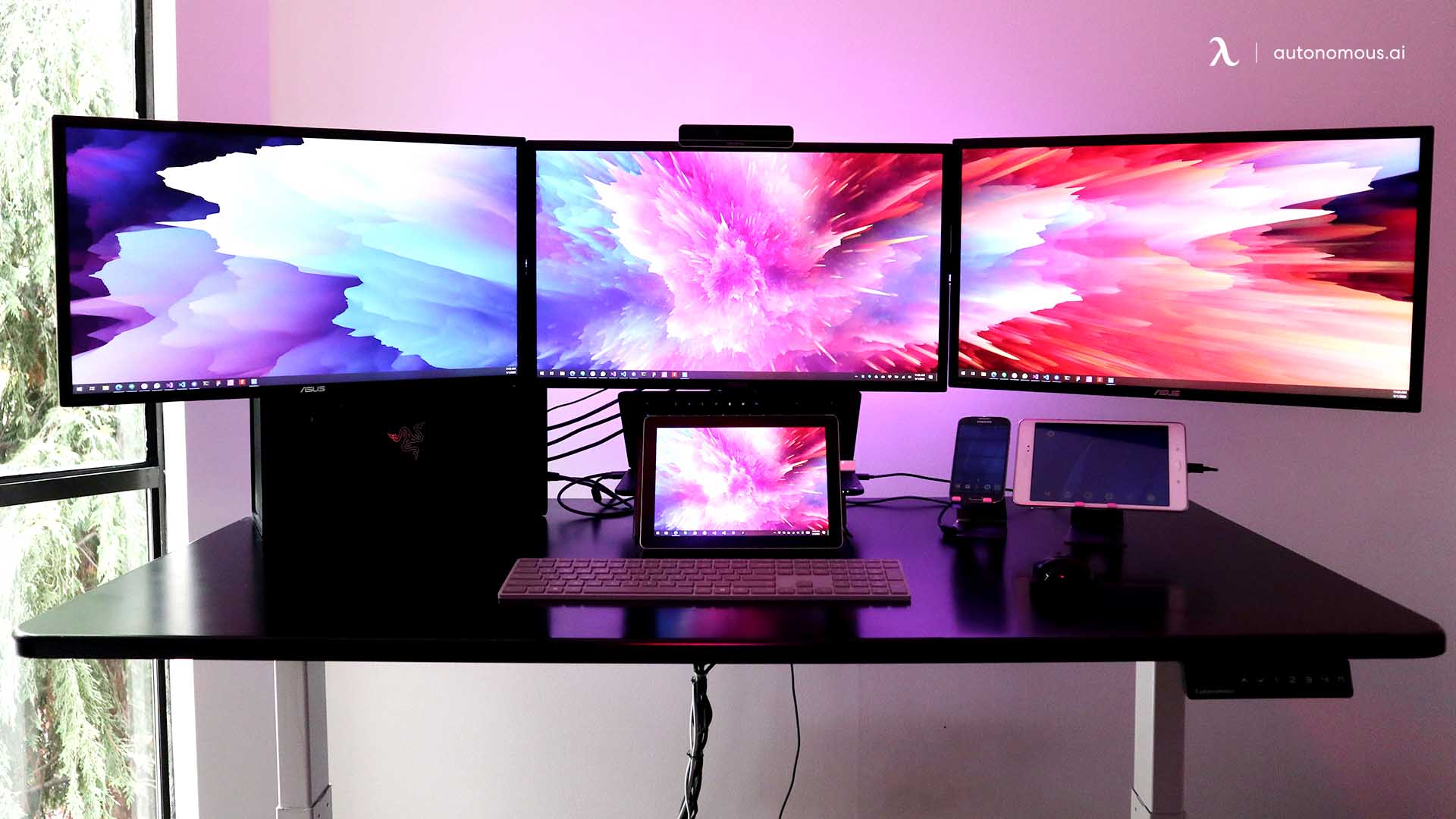 Cords running behind your desk