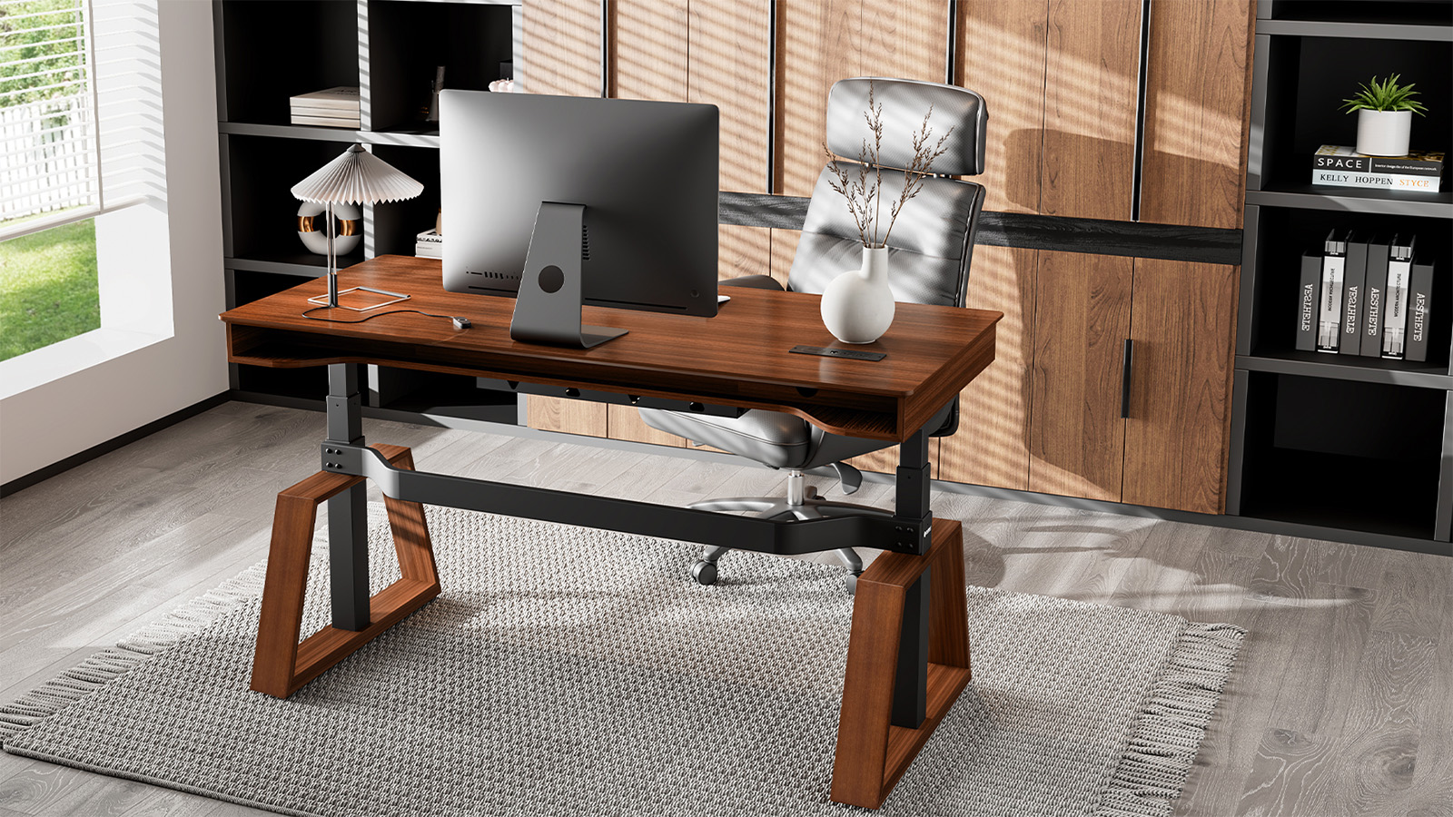EUREKA ERGONOMIC 63-inch Standing Executive Desk: 2 Drawers