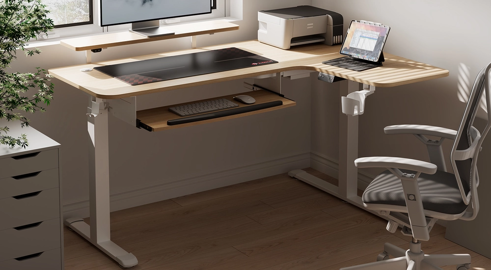 EUREKA ERGONOMIC L60 L-shaped Standing Desk: Key board tray